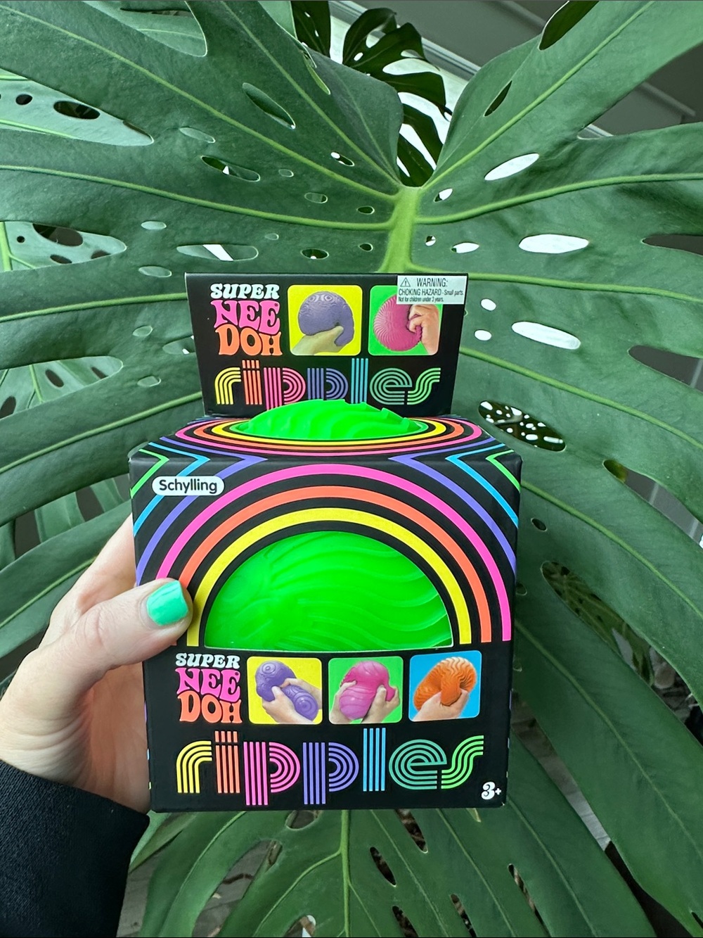Super NeeDoh Ripples Neon Green Stress Toy